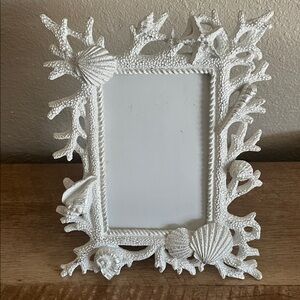 Faux Seashell coral resin frame 7 x 9